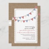 Burlap geïnspireerd rond gevlochten bruiloft kaart (Voorkant / Achterkant)