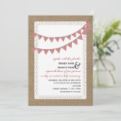 Burlap Geïnspireerd rond het bunting Wedding van R Kaart (Staand voorkant)