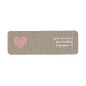 Burlap Geïnspireerd roze Valentijn Adres label (Voorkant)