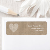 Burlap geïnspireerd rustiek wit hart label (Insitu)