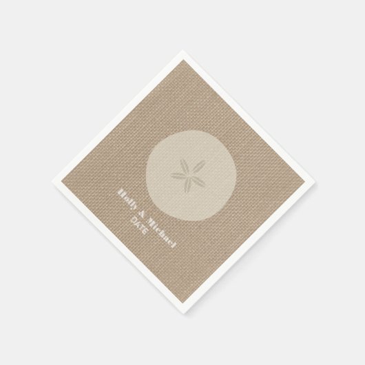Burlap Geïnspireerd Sand Dollar bruiloft servetten (Hoek)