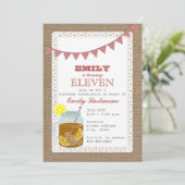 Burlap Geïnspireerd Sweet Tea Birthday Kaart (Staand voorkant)