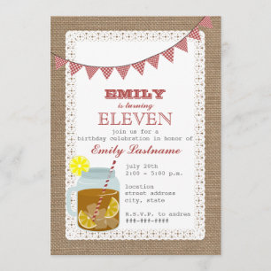 Burlap Geïnspireerd Sweet Tea Birthday Kaart
