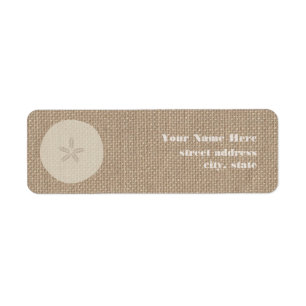 Burlap geïnspireerd zand dollar Adresetiketten Etiket