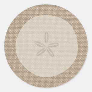 Burlap geïnspireerd zand dollar Sticker