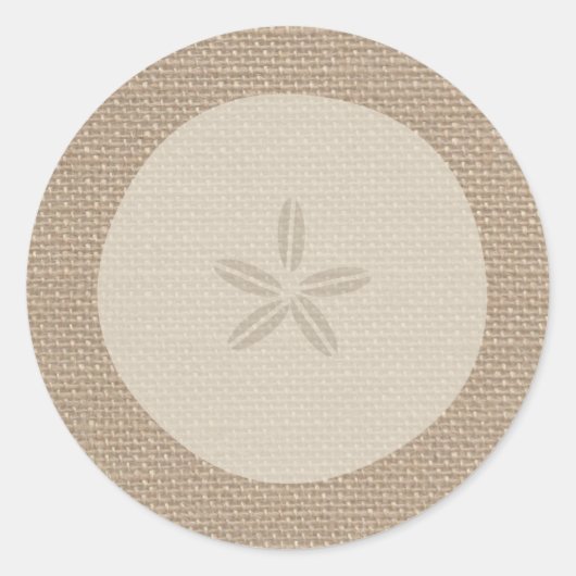 Burlap geïnspireerd zand dollar Sticker (Voorkant)