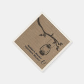 Burlap geïnspireerde lantaarn + boom bruiloft serv servet (Hoek)