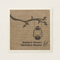 Burlap geïnspireerde lantaarn + boom bruiloft serv