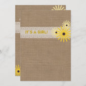 Burlap Geïnspireerde uitnodigingen tot het Baby sh (Voorkant / Achterkant)