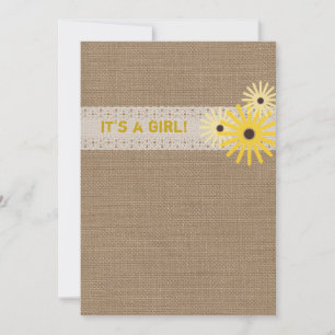 Burlap Geïnspireerde uitnodigingen tot het Baby sh