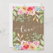 Burlap geschilderde bloemen gelofte vernieuwing vi kaart (Achterkant)