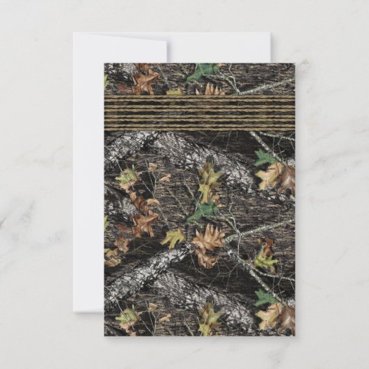 Burlap + gesneden hart Camo bruiloft RSVP Kaarten (Achterkant)