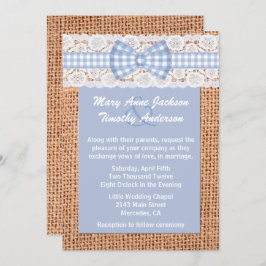 Burlap & Gingham Country bruiloft uitnodiging