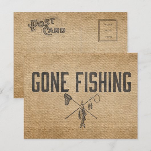  Burlap Gone Vist Briefkaart (Voorkant / Achterkant)