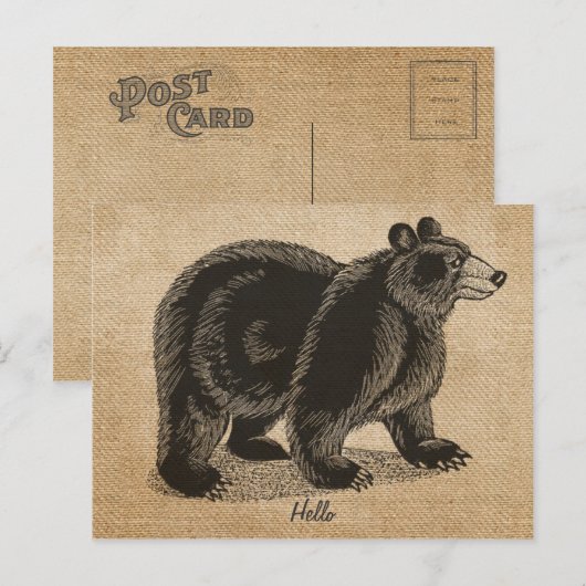 Burlap  hallo Beer Briefkaart (Voorkant / Achterkant)