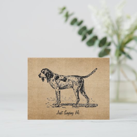 Burlap  Hallo Bird Dog Hunting Briefkaart (Staand voorkant)