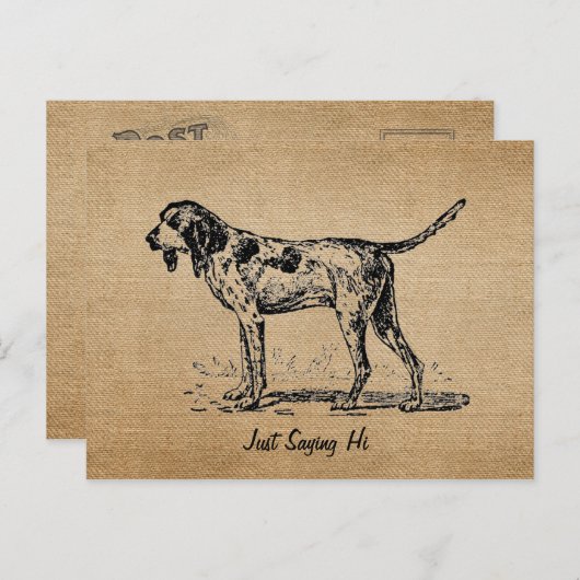 Burlap  Hallo Bird Dog Hunting Briefkaart (Voorkant / Achterkant)