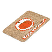 Burlap Halloween Pumpkin Magneet (Linkerzijde)