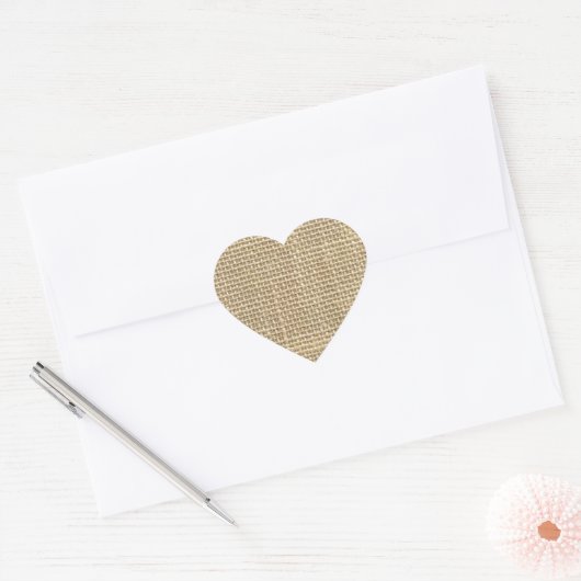Burlap Hart Sticker (Envelop)
