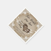 Burlap Harten Kant Rustiek Land Vintage Bruiloft Servet (Hoek)