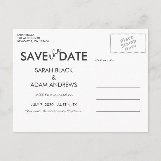 Burlap Heart | Rustiek Save the Date Aankondigingskaart (Achterkant)