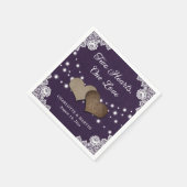 Burlap Hearts Lace Rustieke Paarse bruiloft Servet (Hoek)