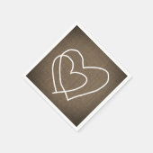 Burlap Hearts Rustic Country Wedding Servet (Hoek)