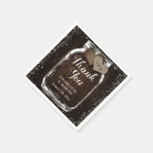 Burlap Hearts Wood Mason Jar Dank u bruiloft Servet (Hoek)