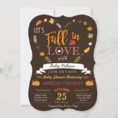 Burlap Herfst In Love Pumpkin Baby shower Invitati Kaart (Voorkant)
