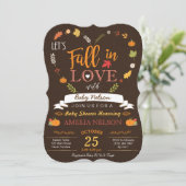Burlap Herfst In Love Pumpkin Baby shower Invitati Kaart (Staand voorkant)