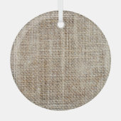 Burlap Hessiaanse achtergrond textuur Glas Ornament (Voorkant)