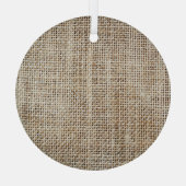 Burlap Hessiaanse achtergrond textuur Glas Ornament (Achterkant)
