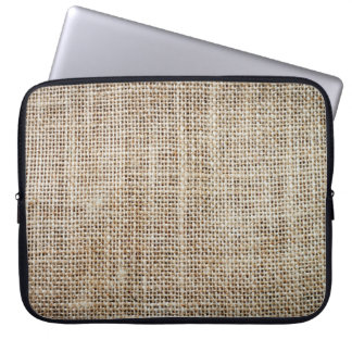 Burlap Hessiaanse achtergrond textuur Laptop Sleeve