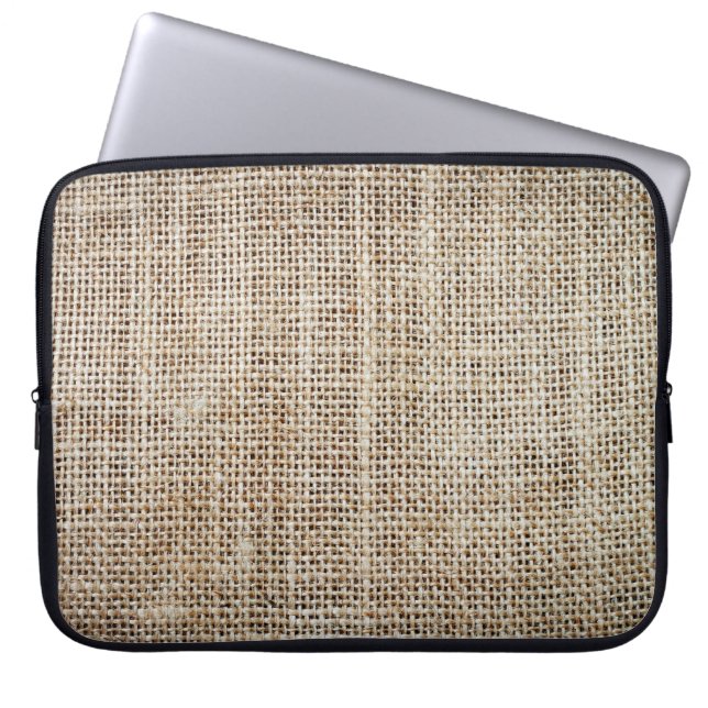 Burlap Hessiaanse achtergrond textuur Laptop Sleeve (Voorkant)