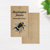 Burlap Honey Bee Prijs Label Visitekaartje (Bureau)