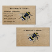 Burlap Honey Bee Visitekaartje (Voorkant / Achterkant)