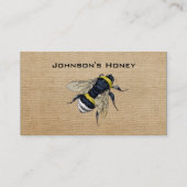 Burlap Honey Bee Visitekaartje (Achterkant)