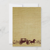 Burlap Horse and Carriage Wedding Invitations Kaart (Achterkant)