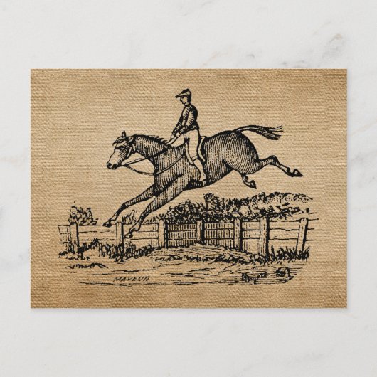 Burlap  Horse Jumping Briefkaart (Voorkant)
