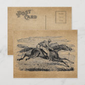 Burlap  Horse Racing Briefkaart (Voorkant / Achterkant)