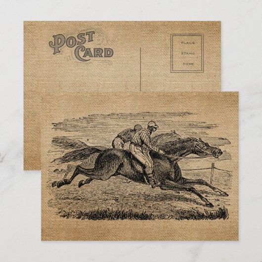 Burlap  Horse Racing Briefkaart (Voorkant / Achterkant)