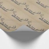 Burlap Hunting Birthday Wrapping Paper for Hunters Cadeaupapier (Hoek)