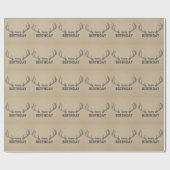 Burlap Hunting Birthday Wrapping Paper for Hunters Cadeaupapier (Vlak)