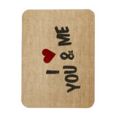 Burlap I Heart jij en ik Magneet (Verticaal)