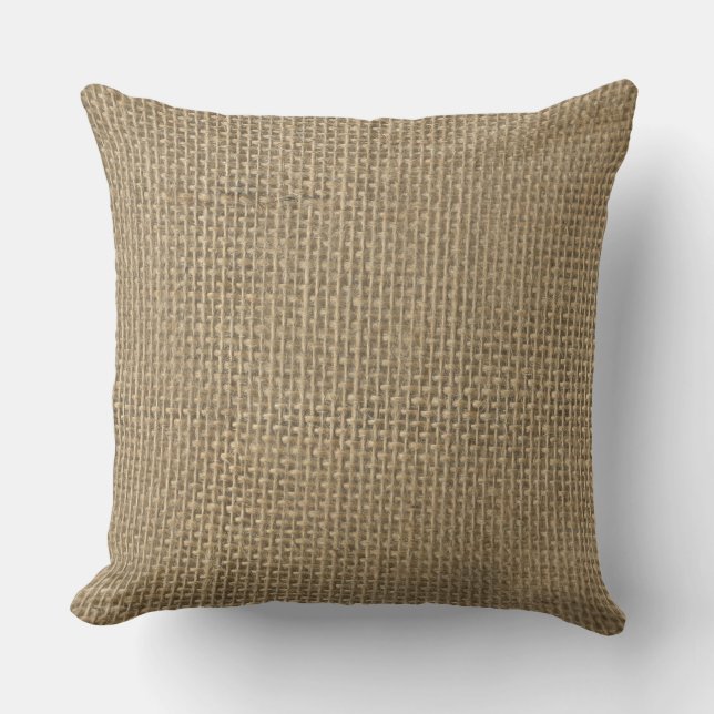 Burlap in Natural Beige Kussen (Voorkant)