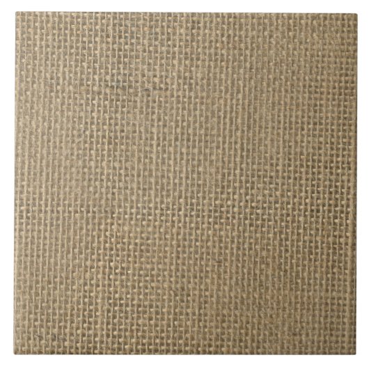 Burlap in Natural Beige Tegeltje (Voorkant)
