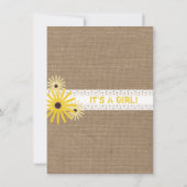 Burlap Inspired Honey Bee Baby shower Kaart (Achterkant)