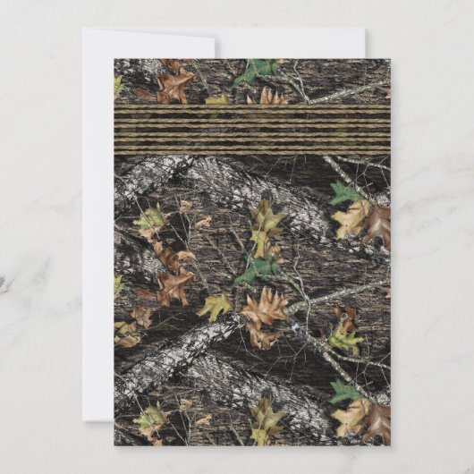 Burlap + Jacht Camo bruids douche uitnodigingen (Achterkant)