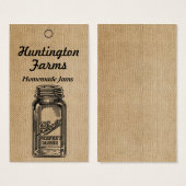 Burlap Jam en Jelly Prijs Label Visitekaartjes (Voorkant /achterkant)