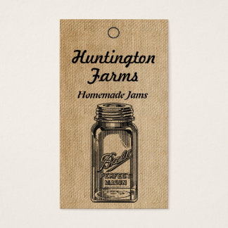 Burlap Jam en Jelly Prijs Label Visitekaartjes
